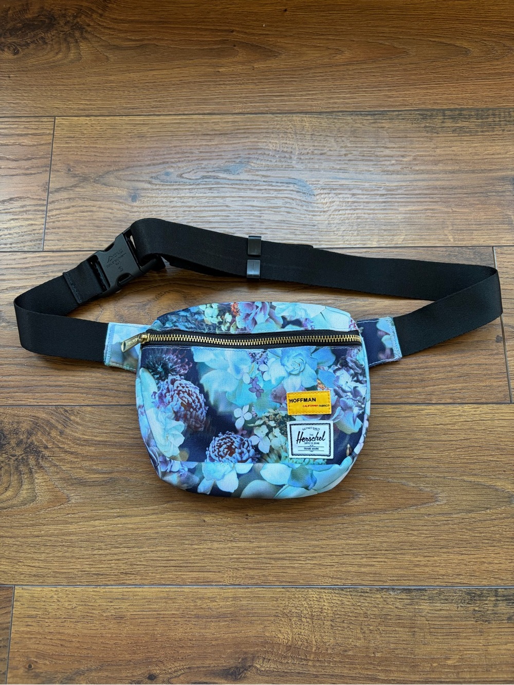 Herschel Supply Company Floral Blue Waist Pack with Black Strap